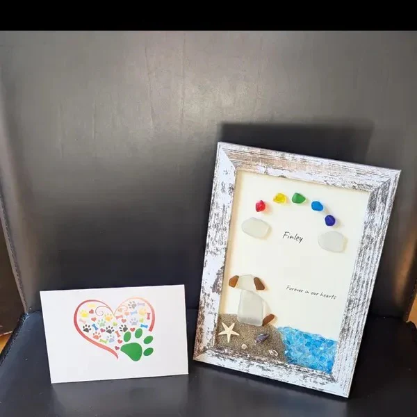 ❤️Personalized Sea Glass Dog at The Rainbow Bridge,Memorial or thoughtful gift for lost pets - Image 4