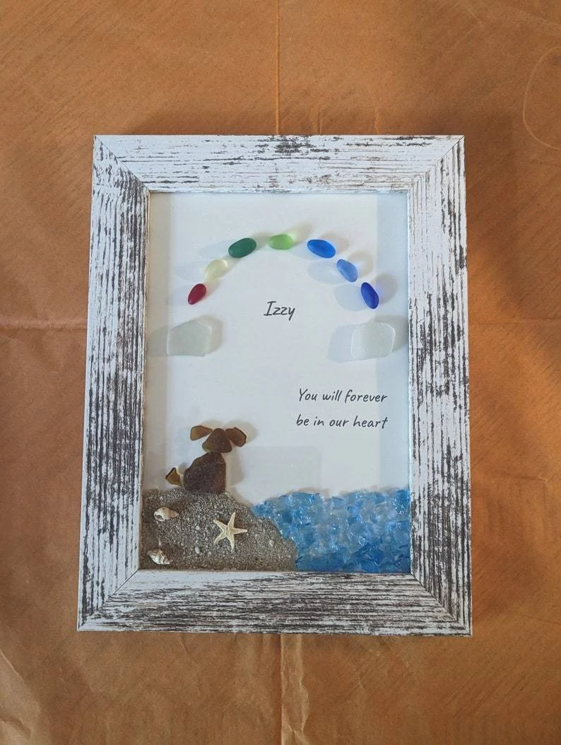 ❤️Personalized Sea Glass Dog at The Rainbow Bridge,Memorial or thoughtful gift for lost pets - Image 5