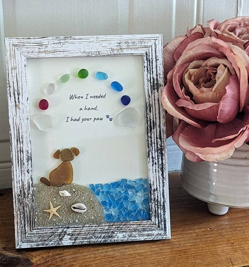 ❤️Personalized Sea Glass Dog at The Rainbow Bridge,Memorial or thoughtful gift for lost pets - Image 6