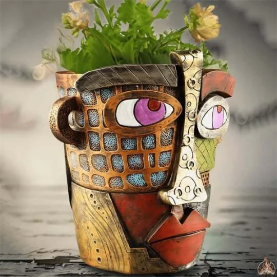 🌷Picasso Brutalist Abstract Beauty Face Flower Pot - Image 3