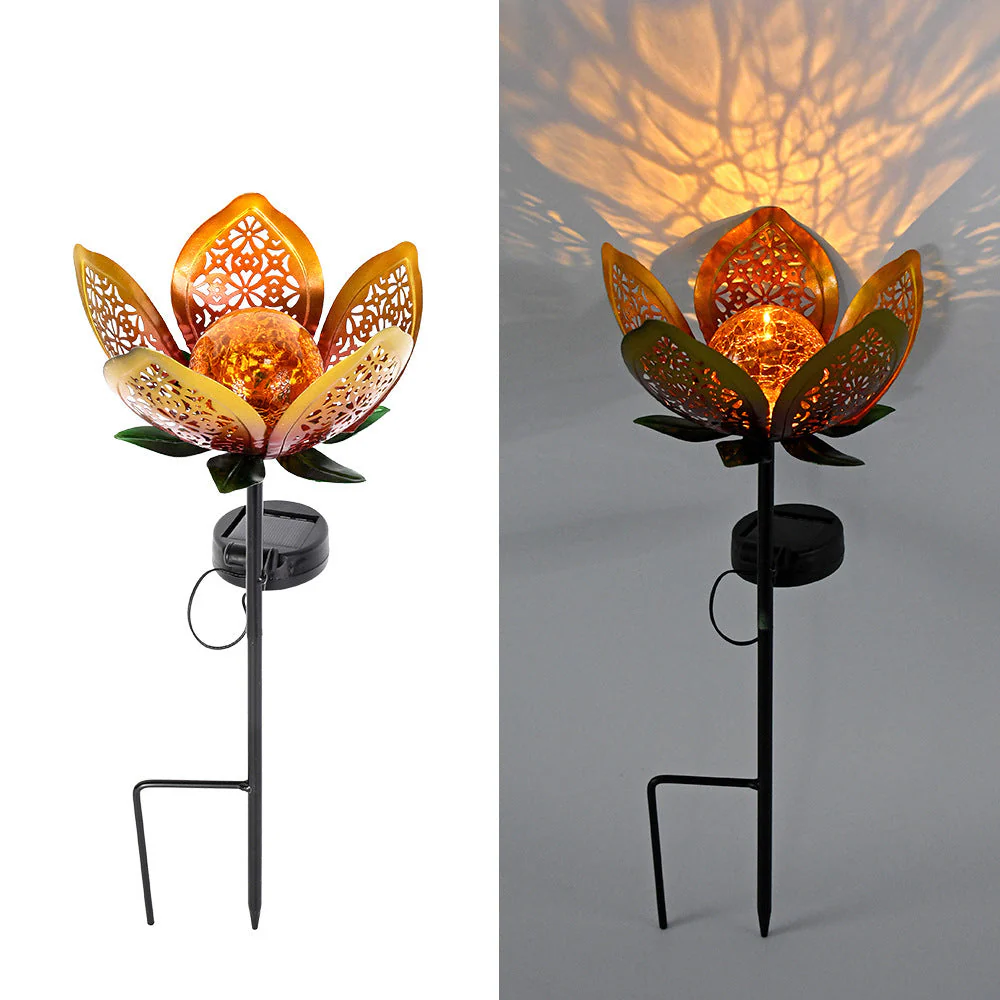 🔥Summer Hot Sale💡Solar Flower Garden Decor Stake Lights, Metal Flower & Butterfly Yard Ornaments (2 Styles) - Image 8