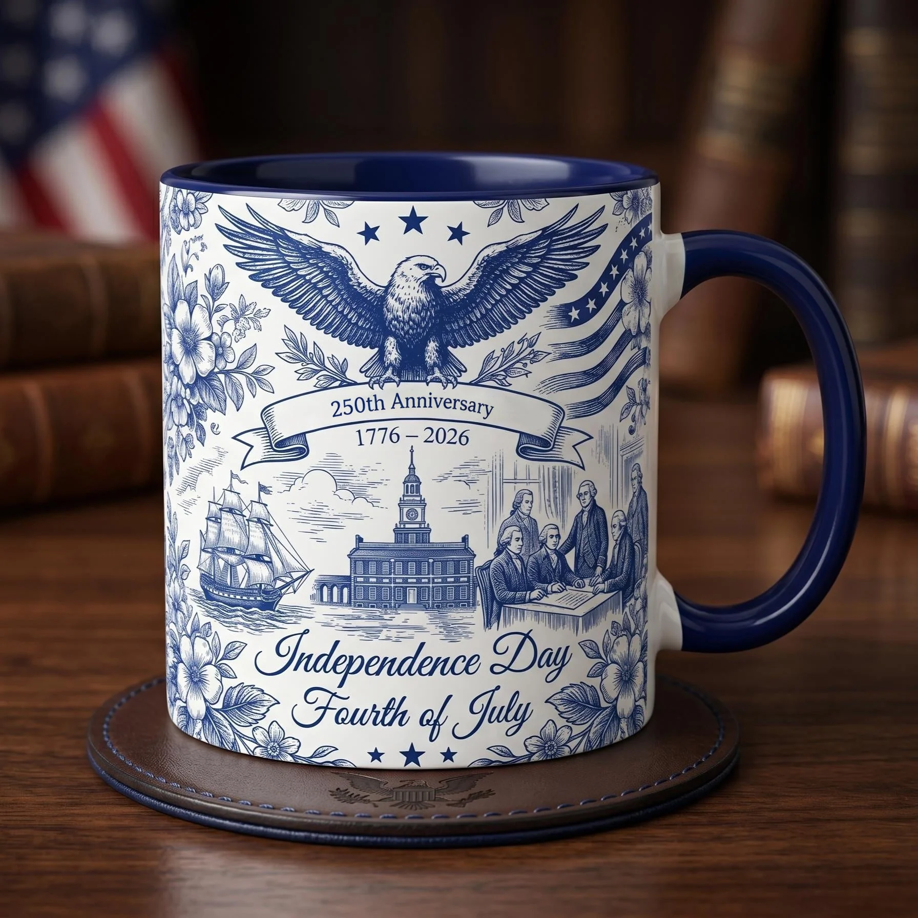 ☕☕Patriotic Semiquincentennial 1776-2026 Mug - 250 Years Anniversary Accent Mug - Image 3