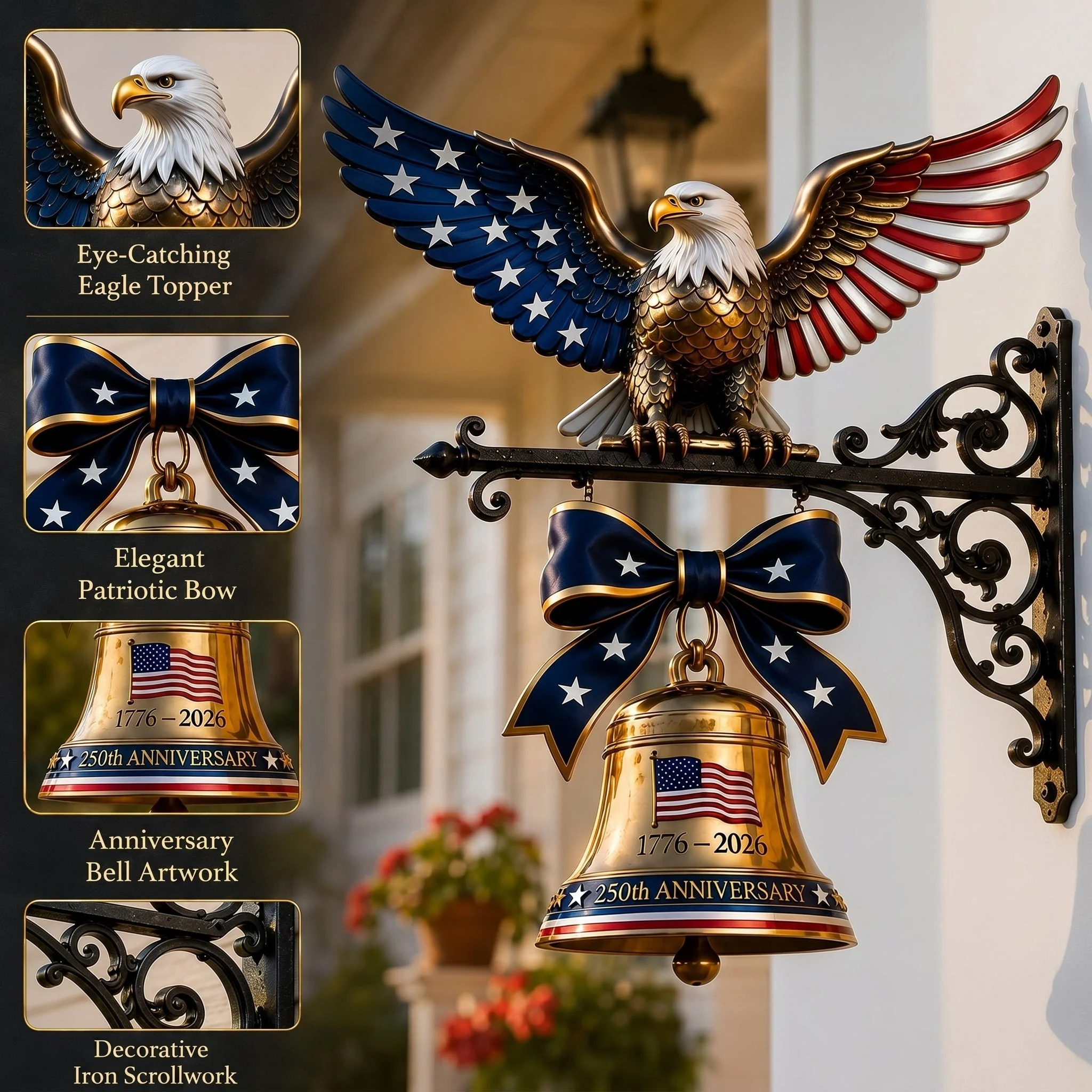 šš Ring in the Semiquincentennial: 1776-2026 "Spirit of Liberty" Eagle Bell