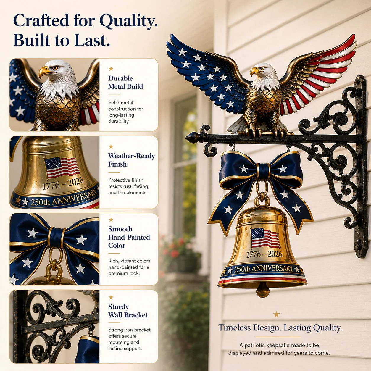 šš Ring in the Semiquincentennial: 1776-2026 "Spirit of Liberty" Eagle Bell - Image 5