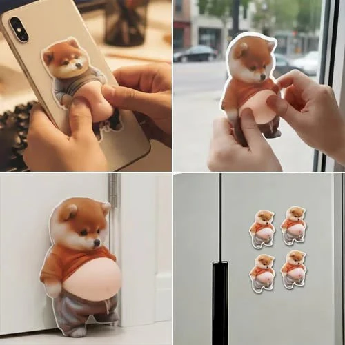 3D Cute Shiba Inu Self-Adhesive Door Stopper & Stress Ball - Image 7