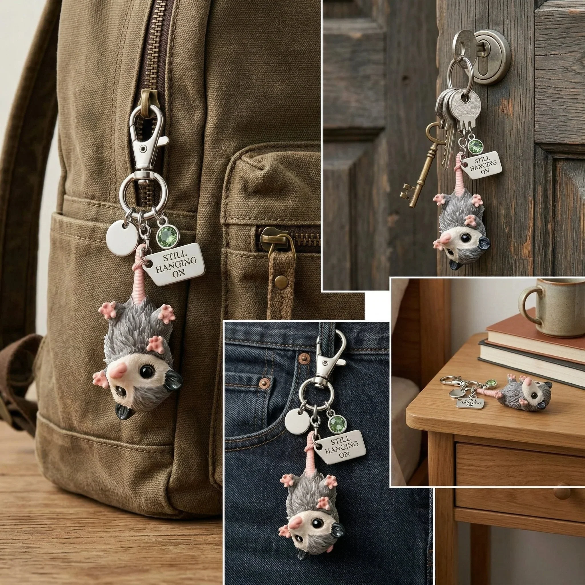 🐁A Little Opossum for You - "Still Hanging On" Keychain & Sentiment Card Set - Image 6