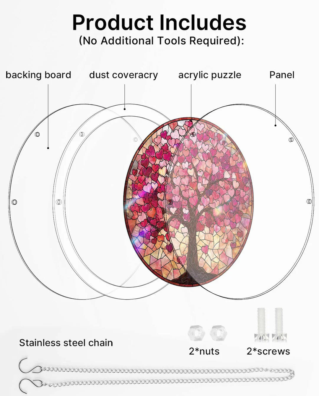 Acrylic Jigsaw Puzzle Suncatcher -Branches of Love - Image 6