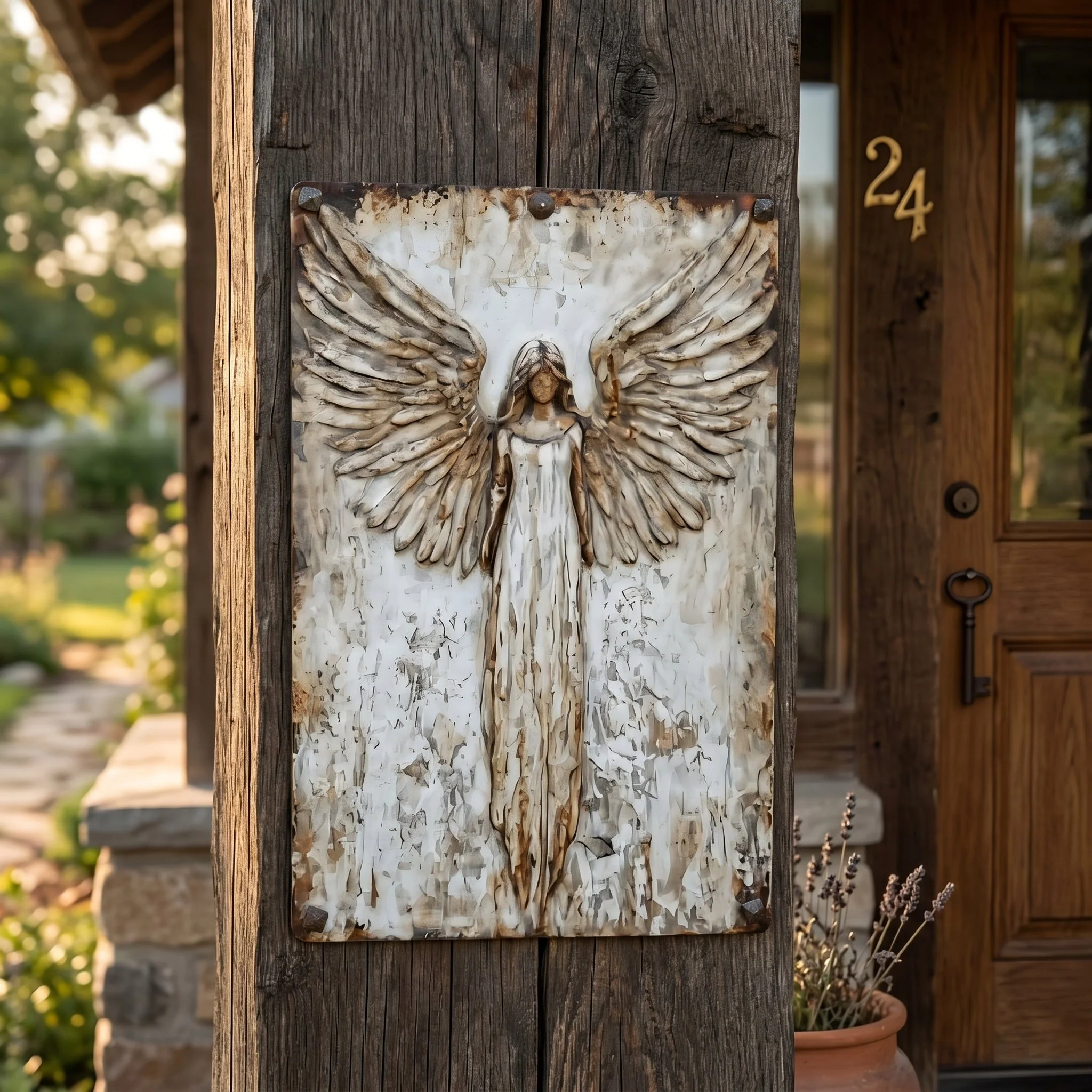 🕊️ Rustic Guardian Angel Metal Wall Art - Image 4