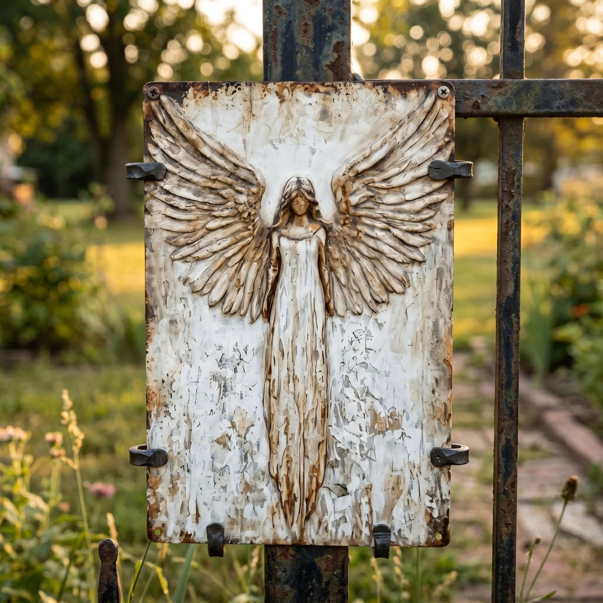 🕊️ Rustic Guardian Angel Metal Wall Art - Image 6