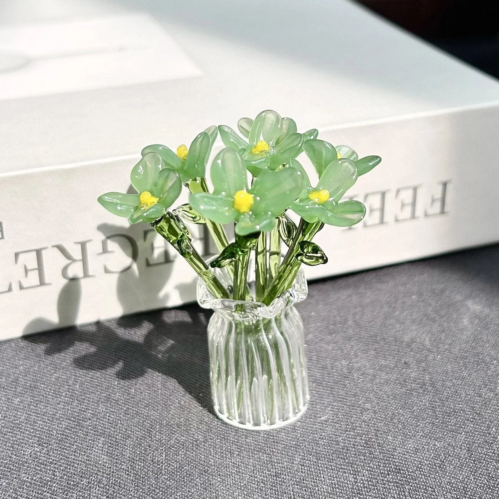 🌸🌸2026 Mother's Day Gifts 50% Off--🎁Mini Glass Flower Ornament Crafts Artificial Flower Floral Figurine - Image 5