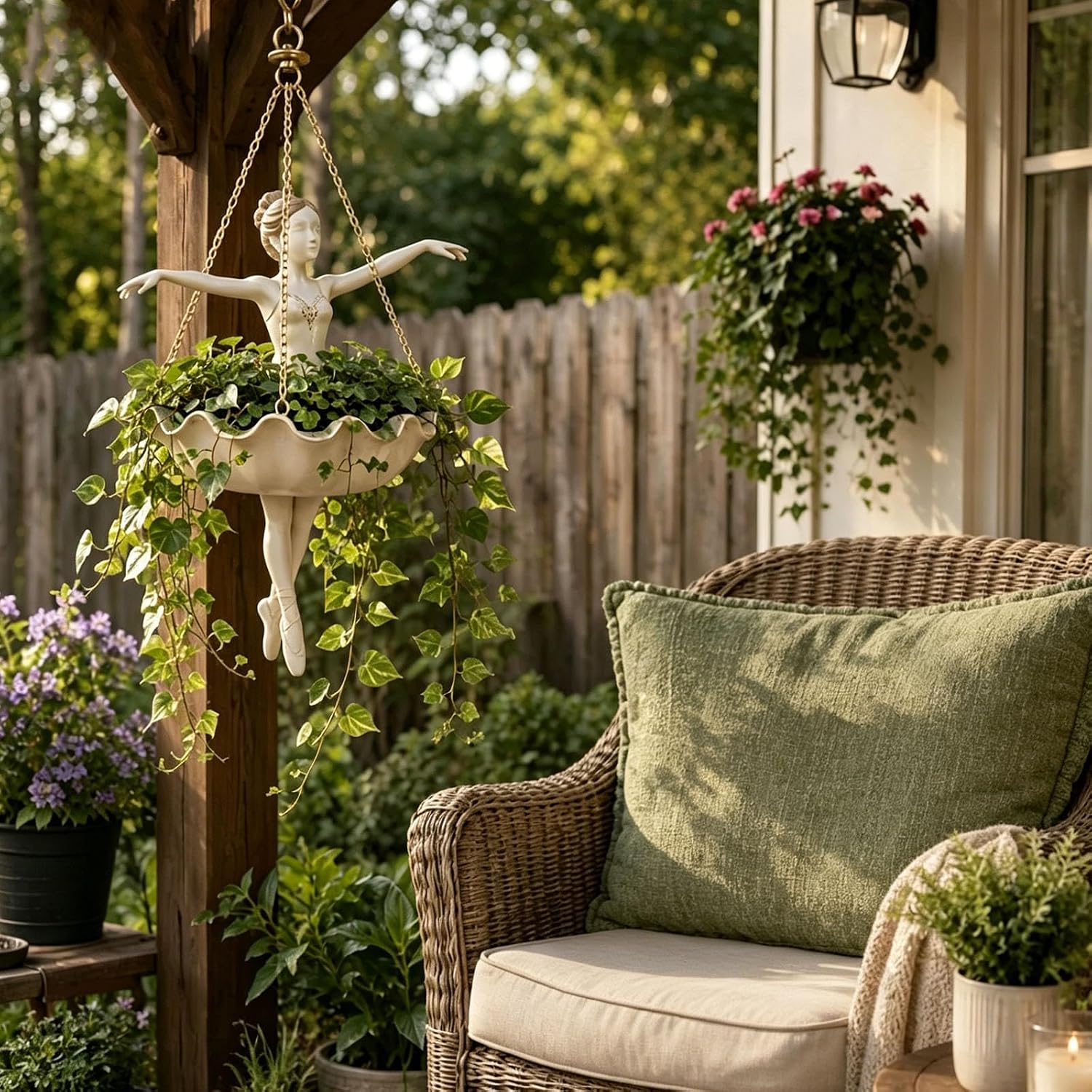 🌿Ballet Dancer Hanging Planter – Graceful Artistry, Living Greenery 🩰🌿 - Image 2