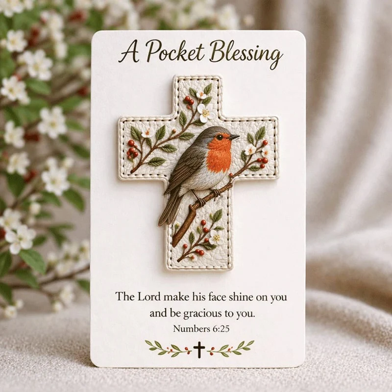 🕊️ Handmade 3D Bird Pocket Cross -🙏 Genuine Leather Portable Blessing, Includes Scripture Card 💕 - Image 6