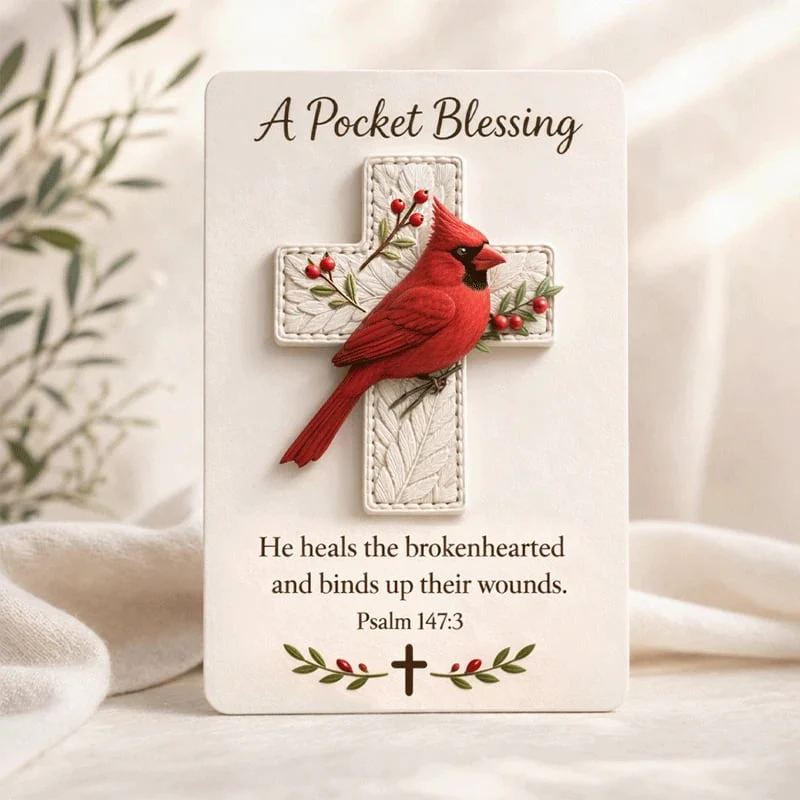 🕊️🕊️ Handmade 3D Bird Pocket Cross -🙏 Genuine Leather Portable Blessing, Includes Scripture Card 💕 - Image 2