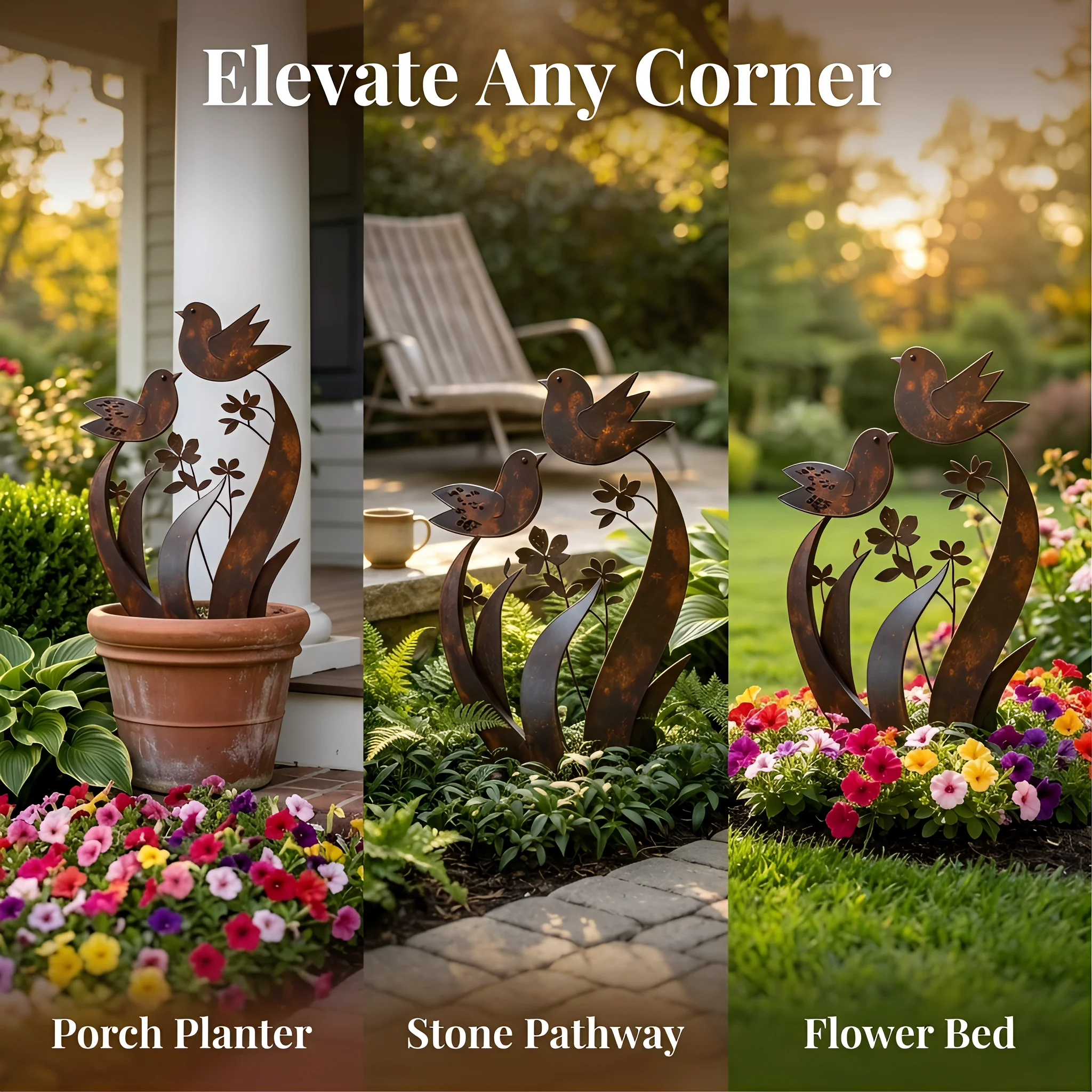 🦋2026 Mother's Day Gifts 50% Off--💖🎁Bird & Wildflower Metal Garden Stake - Image 9