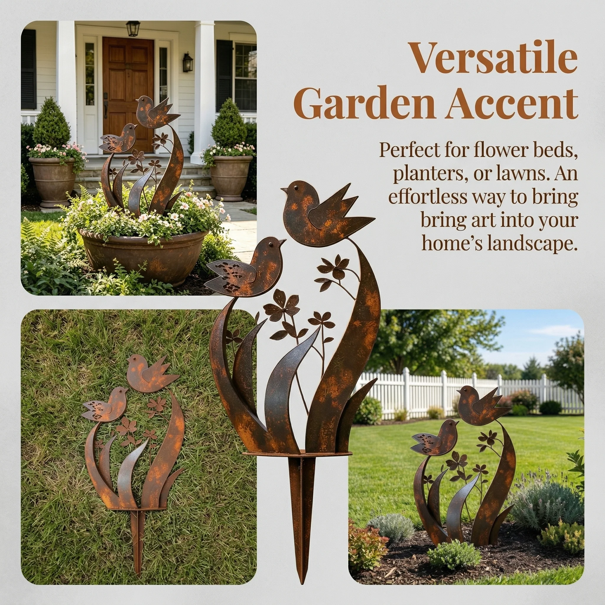 🦋🦋2026 Mother's Day Gifts 50% Off--💖🎁Bird & Wildflower Metal Garden Stake - Image 5