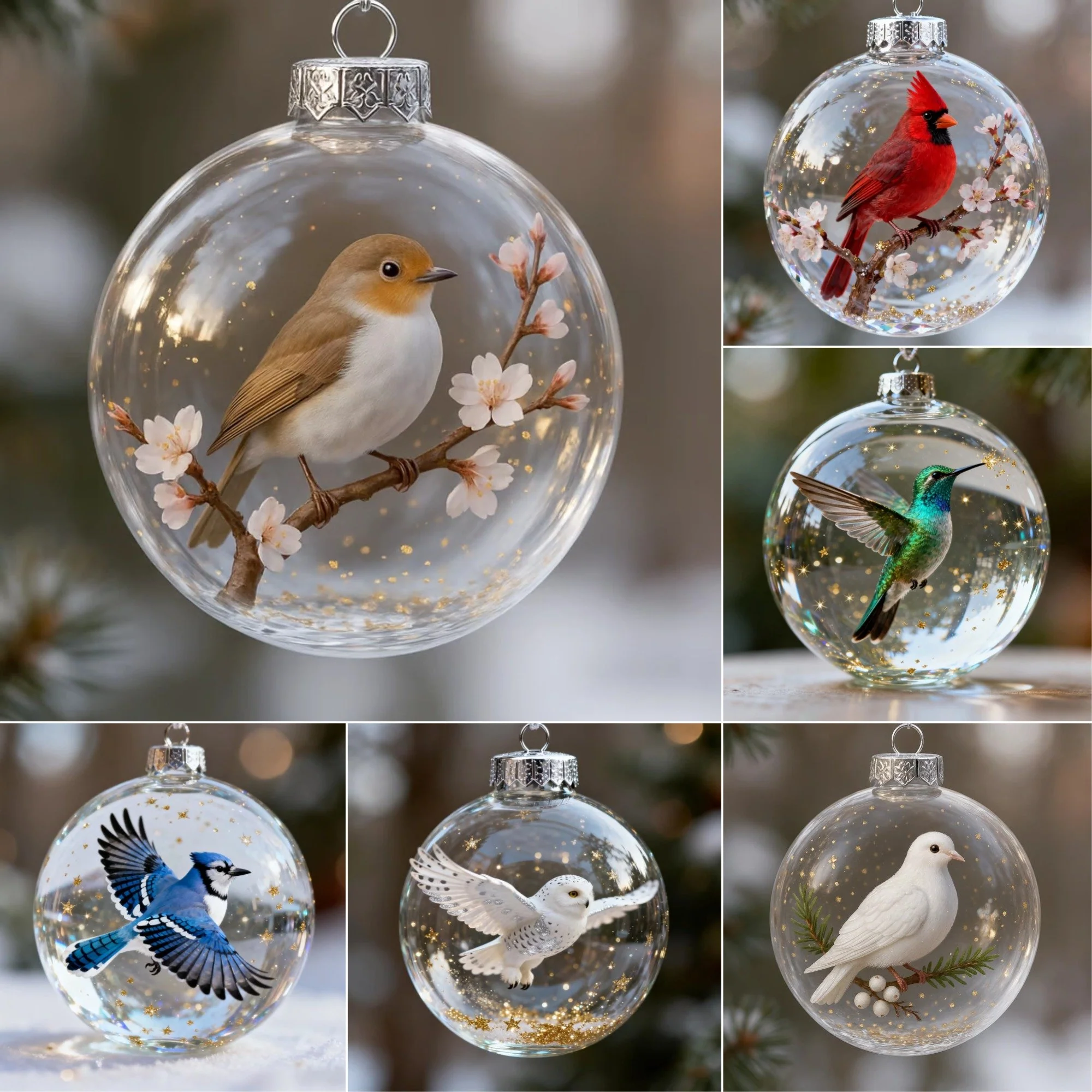 🐦Nature's Birds Crystal Glass Ornament Gift Set - Image 8