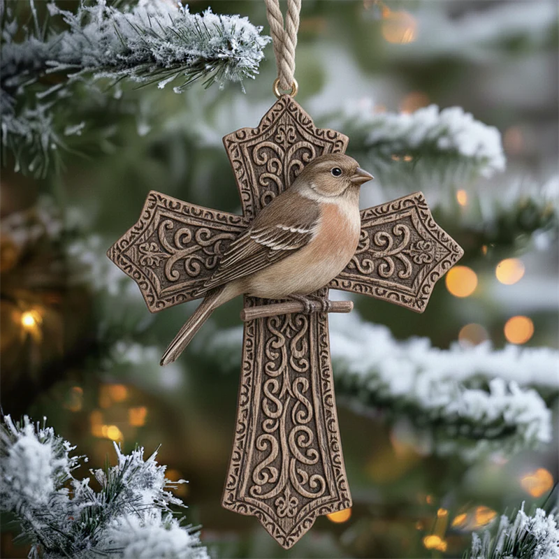 Birdsong and the Light of Faith: Exquisite Cross Ornament Collection - Image 6
