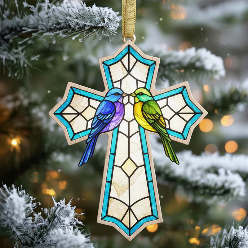 Birdsong and the Light of Faith: Exquisite Cross Ornament Collection - Image 9