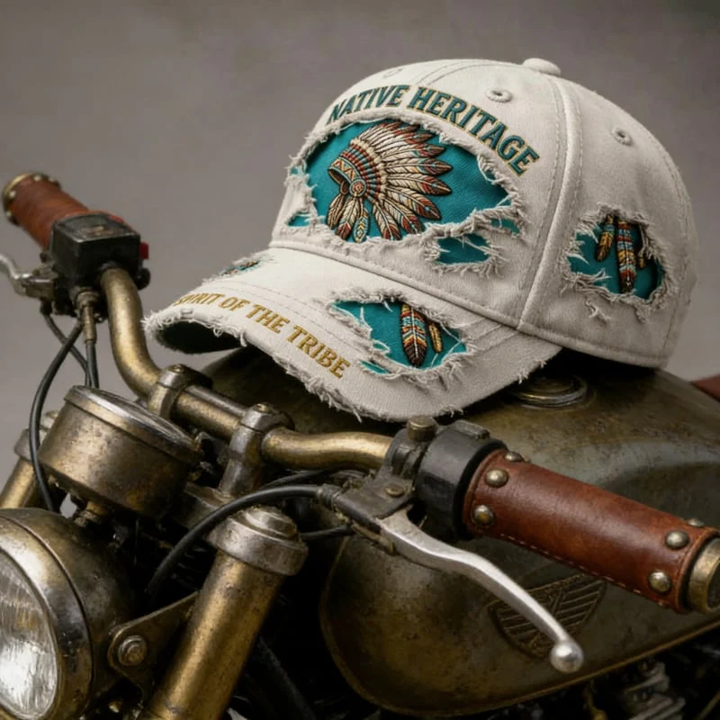 Native American Heritage Spirit Of The Tribe Distressed Cap - Image 2