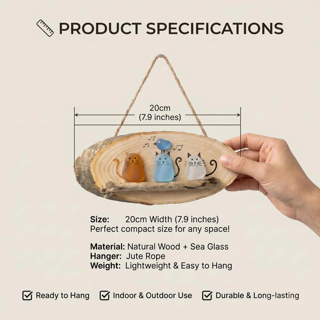 😻💕 Super Cute Sea Glass Cat Wall Hanging ✨🐾 - Image 10
