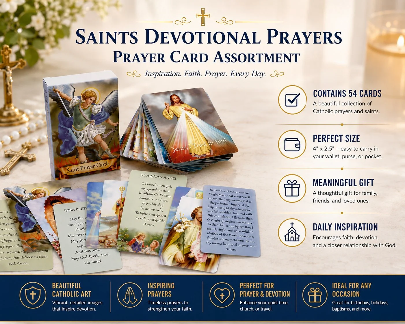 ✝️ Catholic Genuine Leather Holy Card Holder – Pocket Prayer Card Organizer with Snap Closure - Image 11