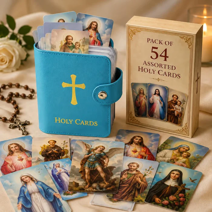 ✝️ Catholic Genuine Leather Holy Card Holder – Pocket Prayer Card Organizer with Snap Closure - Image 3