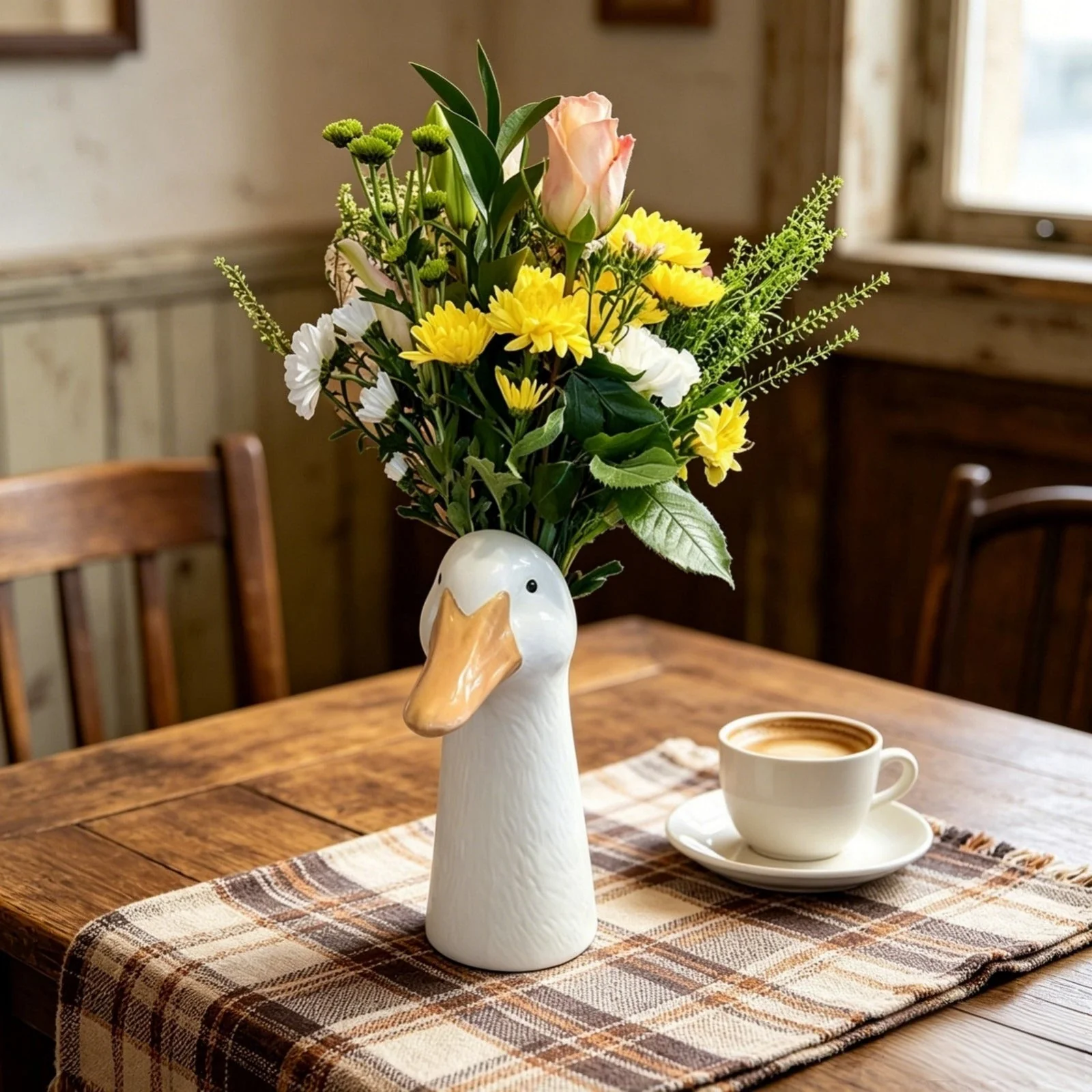 🦆 Ceramic Duck Flower Vase - Image 3