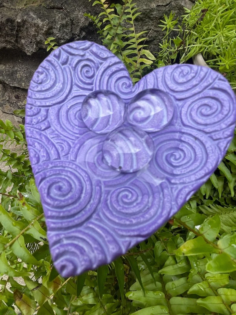 🌸Ceramic Heart Butterfly Bath Garden Stake - Image 10