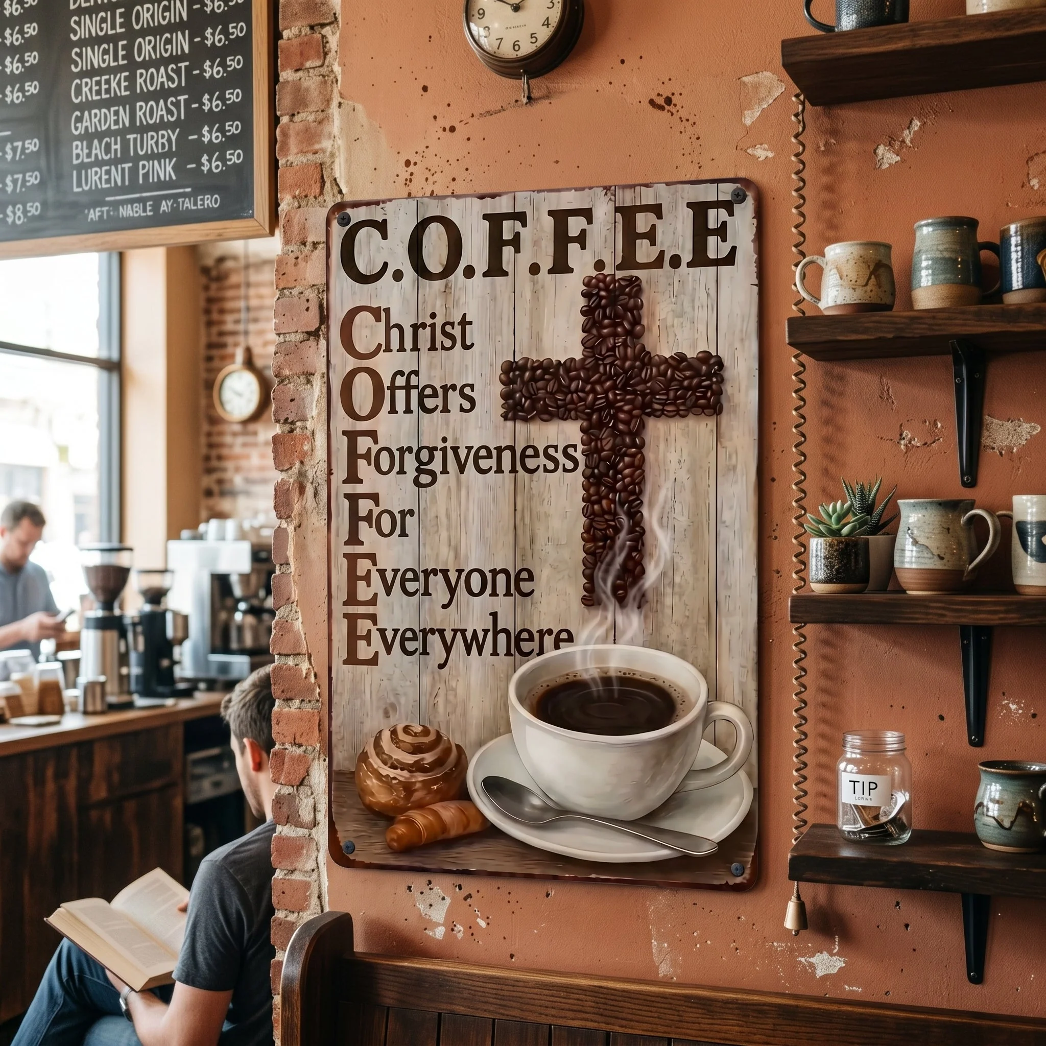 ☕ Christian Coffee Metal Wall Art - Image 2