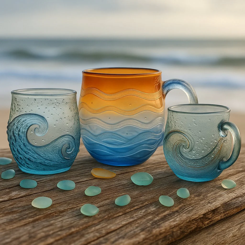 🎄Unique gift🔥 handmade sea glass wave cup🎁 - Image 4