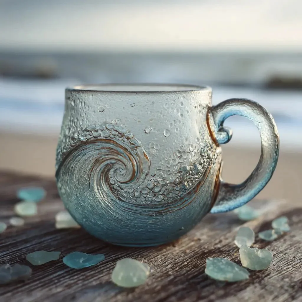 🎄Unique gift🔥 handmade sea glass wave cup🎁 - Image 5