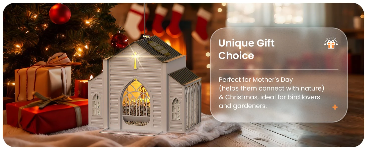 ✝️Last Day 50% OFF-🔥Church-Shaped Metal Solar Bird Feeder🎁Buy 2 Free Shipping - Image 12