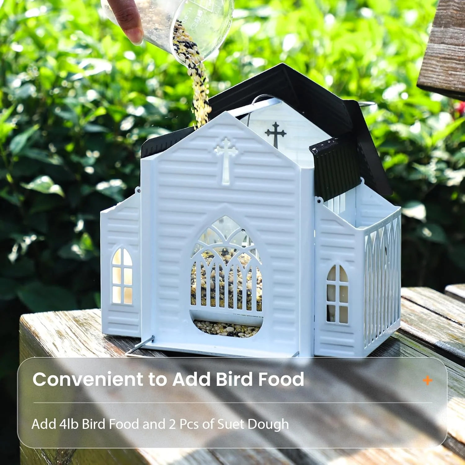 ✝️✝️Last Day 50% OFF-🔥Church-Shaped Metal Solar Bird Feeder🎁Buy 2 Free Shipping - Image 4