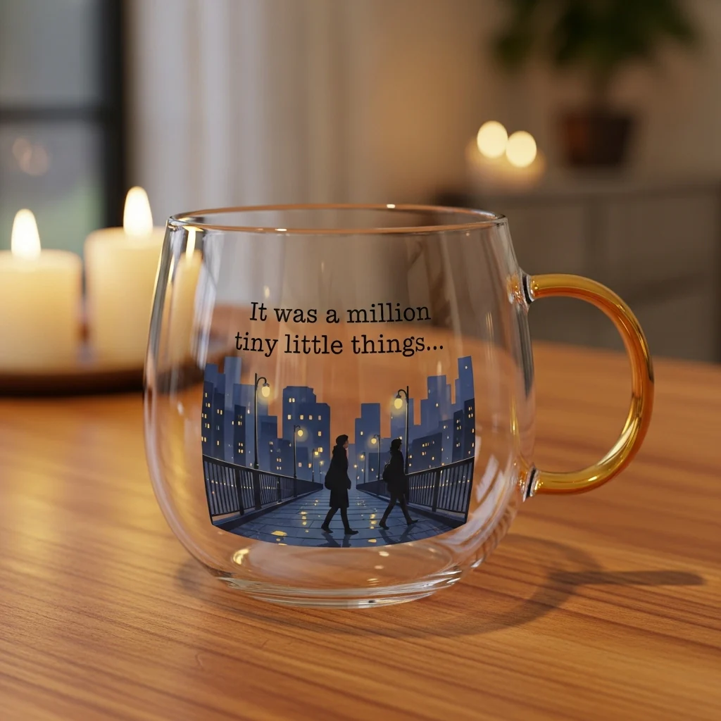 Classic Romance Movie Quote Glass Mug - Image 5