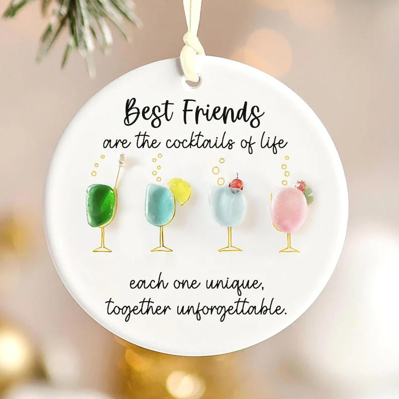 Best Friends Cocktails Sea Glass Friendship Decor - Image 3