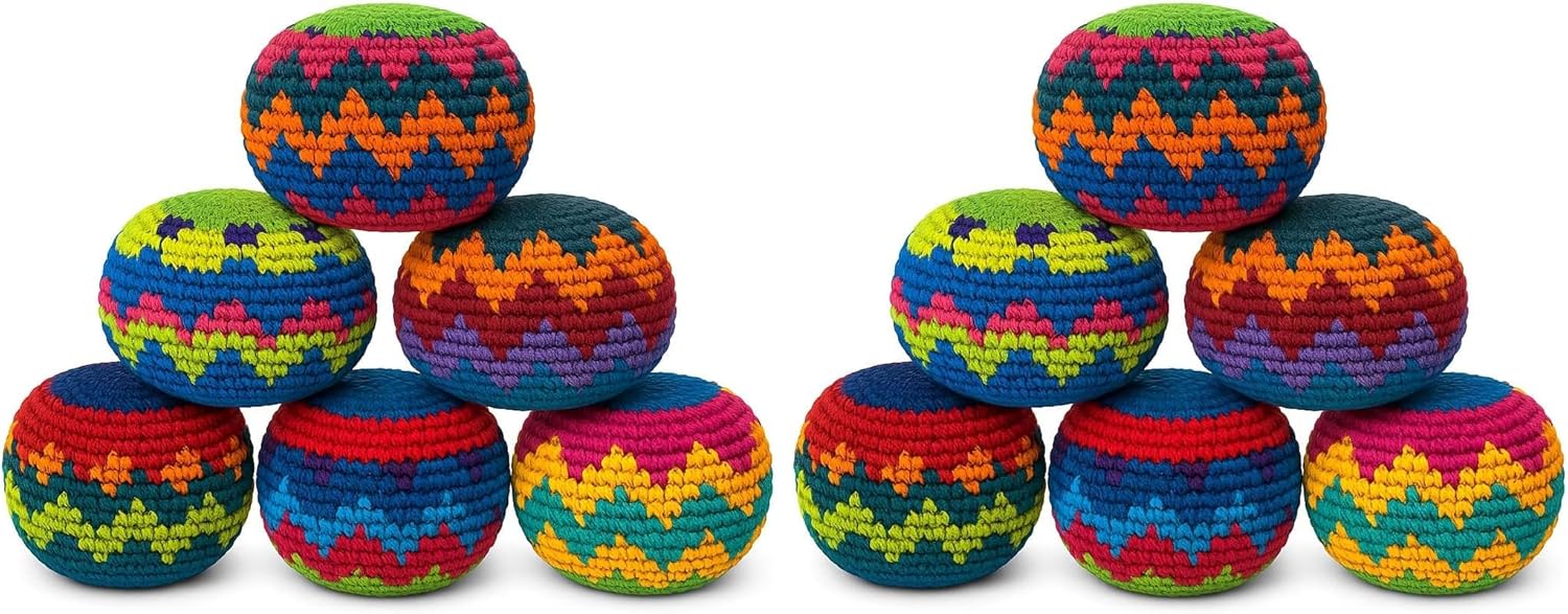 🔥Limited-Time Offer✨Colorful Handwoven Hacky Sack Balls, Durable Crochet Kick Toys for Kids & Adults - Image 4