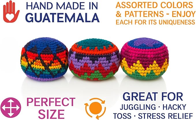 🔥Limited-Time Offer✨Colorful Handwoven Hacky Sack Balls, Durable Crochet Kick Toys for Kids & Adults - Image 5