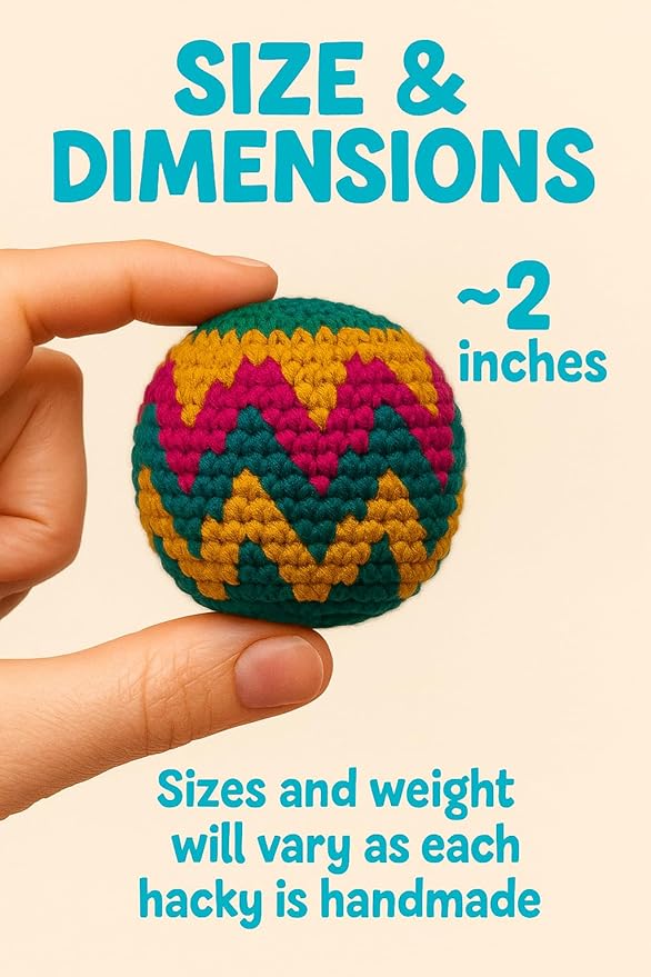 🔥Limited-Time Offer✨Colorful Handwoven Hacky Sack Balls, Durable Crochet Kick Toys for Kids & Adults - Image 7