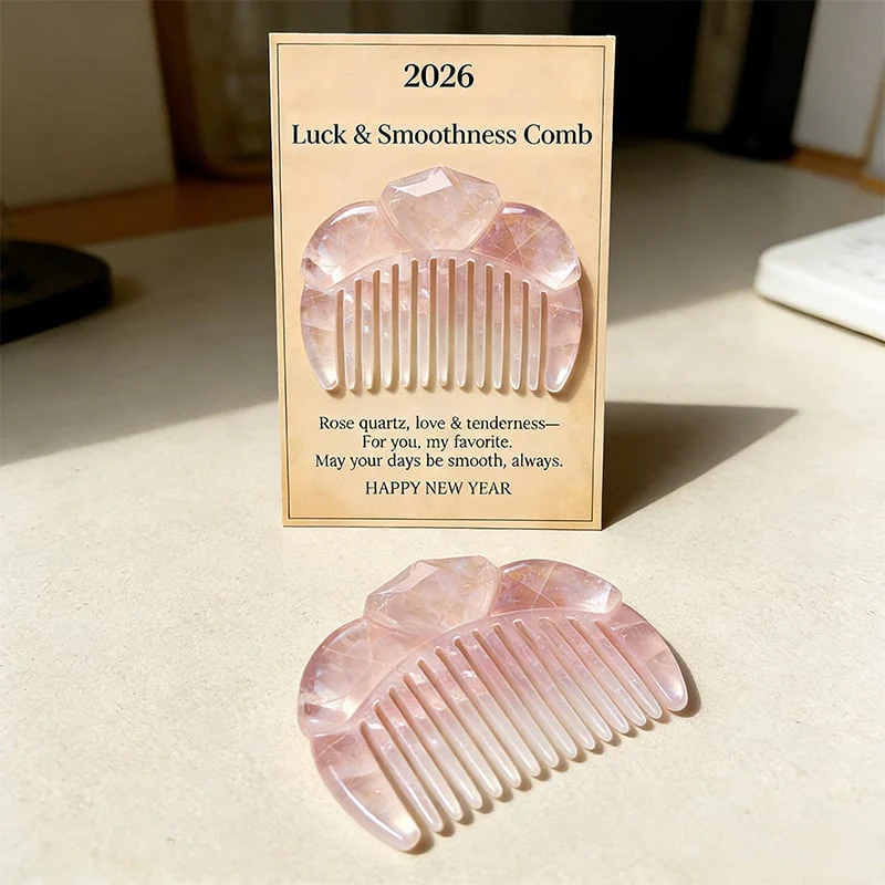 💎🩷Rose Quartz Comb for Luck & Smoothness: Your Daily Talisman of Love and Flow(2026) - Image 3