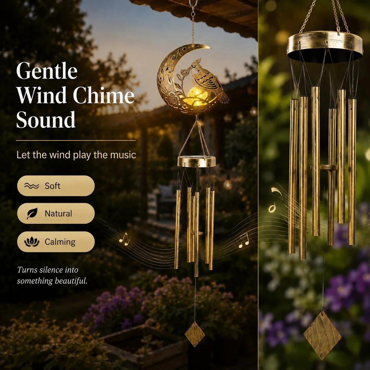 🌙🌙✨ Moon Courtyard Solar Wind Chime - Image 11