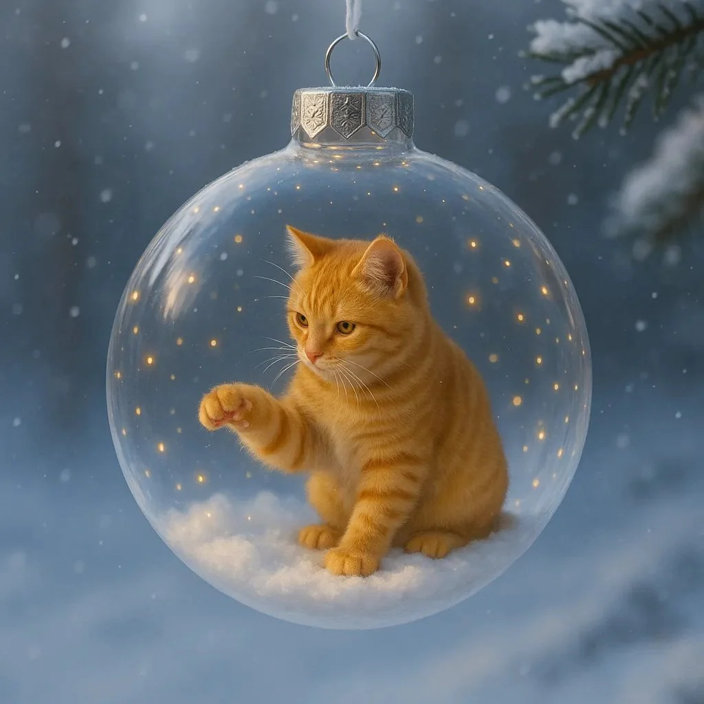 🔥Last Day 50% OFF - Cute Cat Christmas Glass Ornaments Collection - Image 3
