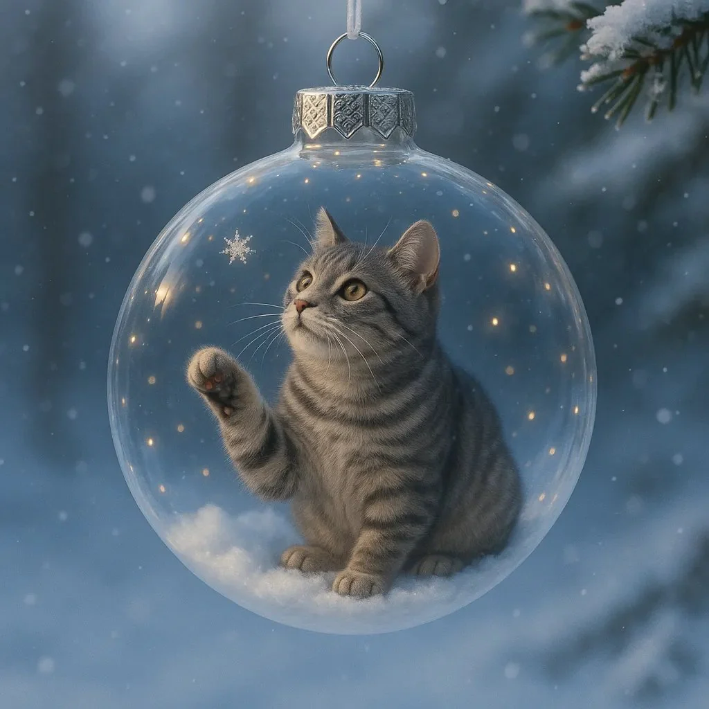 🔥Last Day 50% OFF - Cute Cat Christmas Glass Ornaments Collection - Image 4