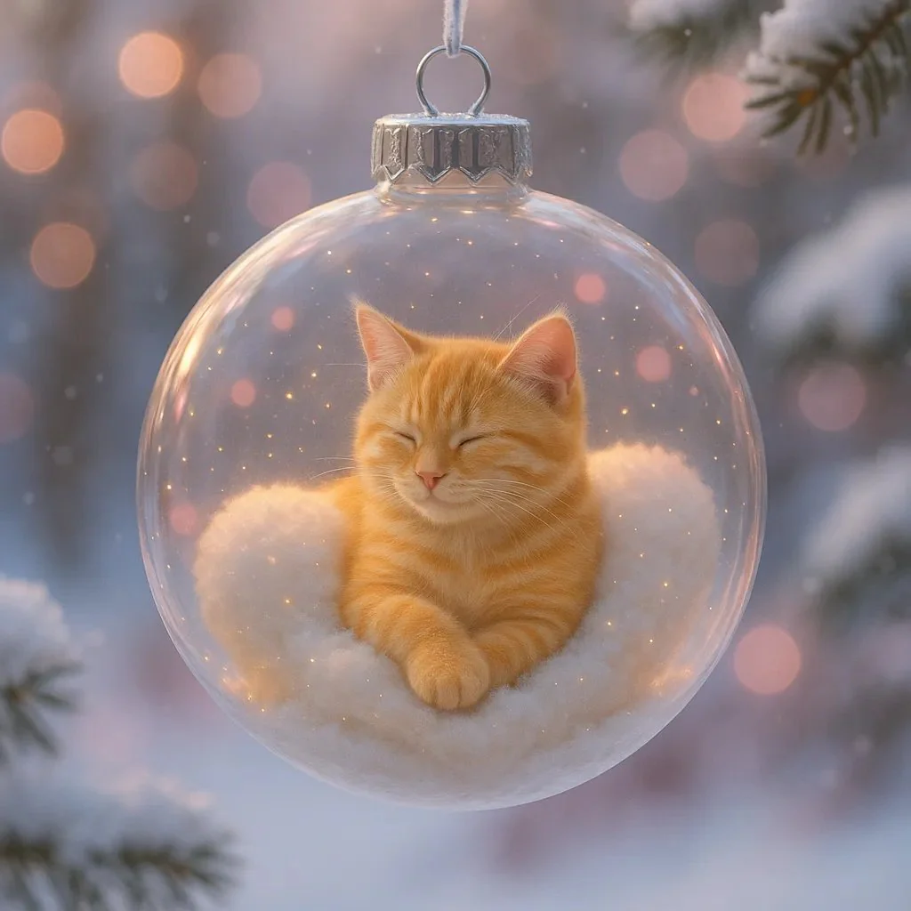 🔥Last Day 50% OFF - Cute Cat Christmas Glass Ornaments Collection - Image 7