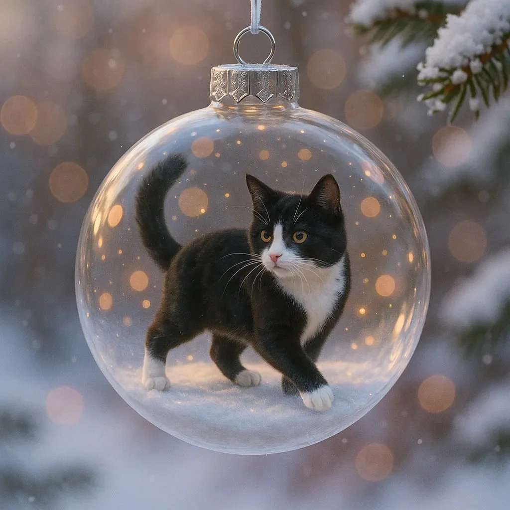 🔥Last Day 50% OFF - Cute Cat Christmas Glass Ornaments Collection - Image 8