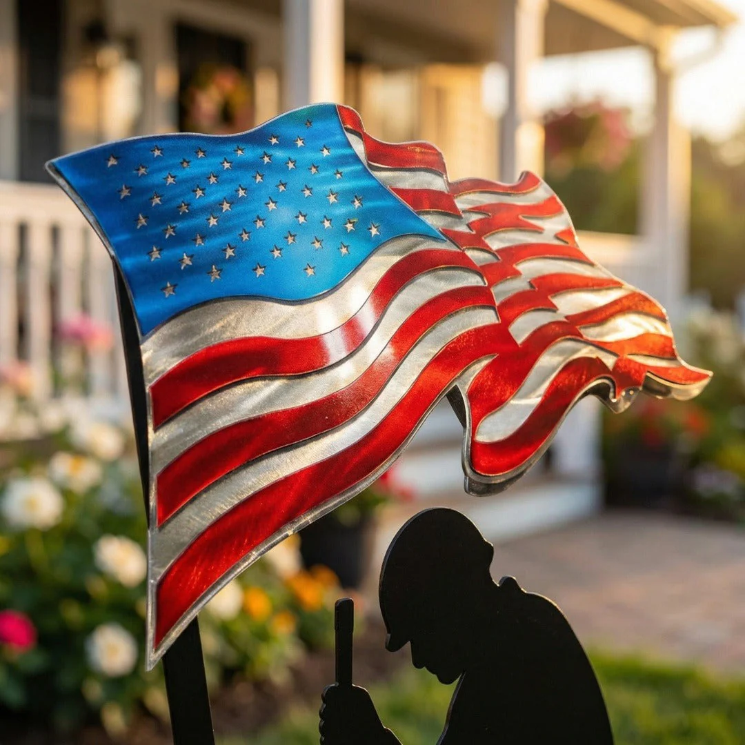 🪖250 Years of Defending Liberty Metal Garden Stake - Image 2