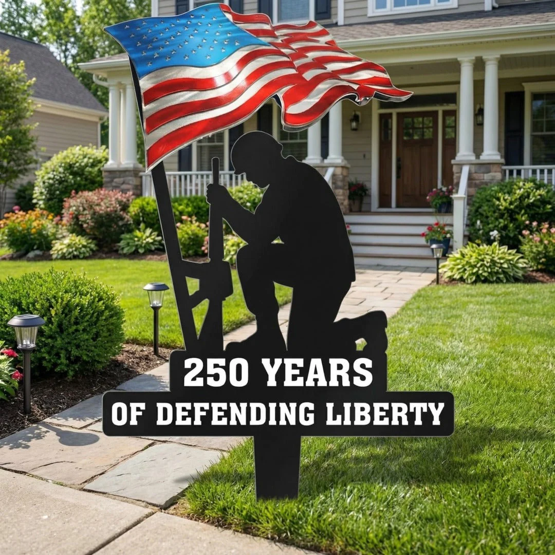 🪖🪖250 Years of Defending Liberty Metal Garden Stake - Image 3