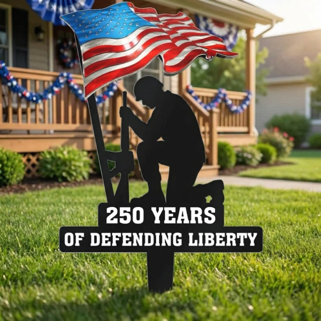 🪖🪖250 Years of Defending Liberty Metal Garden Stake - Image 4