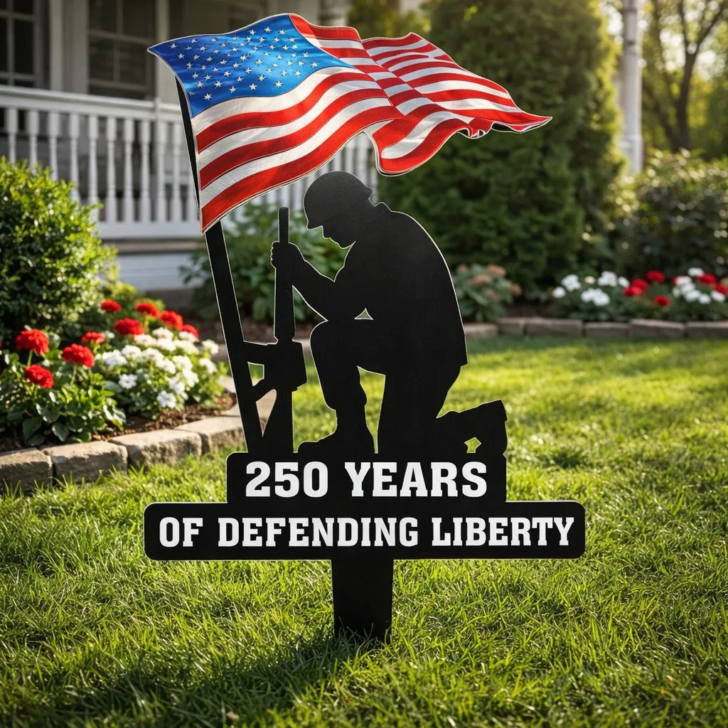🪖🪖250 Years of Defending Liberty Metal Garden Stake - Image 5