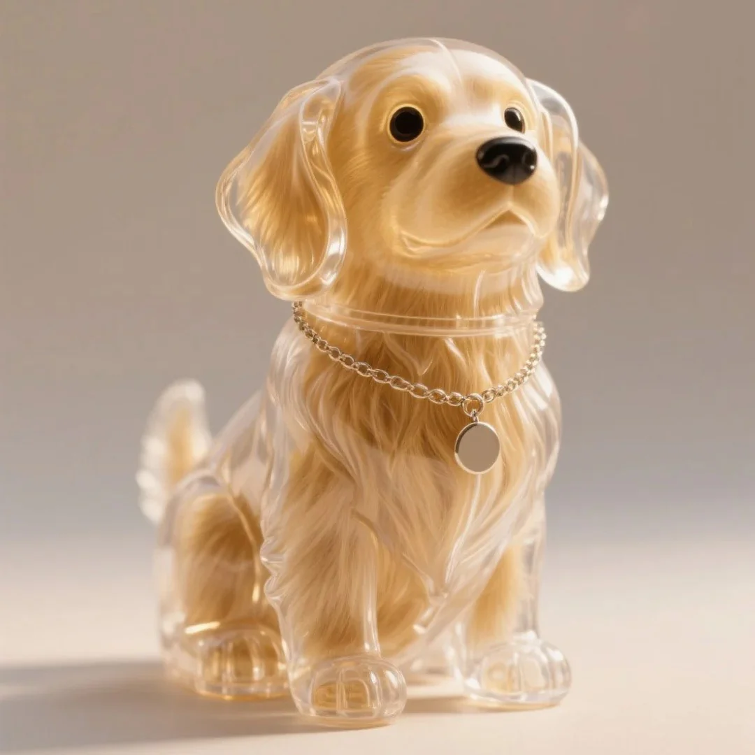 Dog Hair Collector Keychain Charm Memorial Storage Box - Image 2