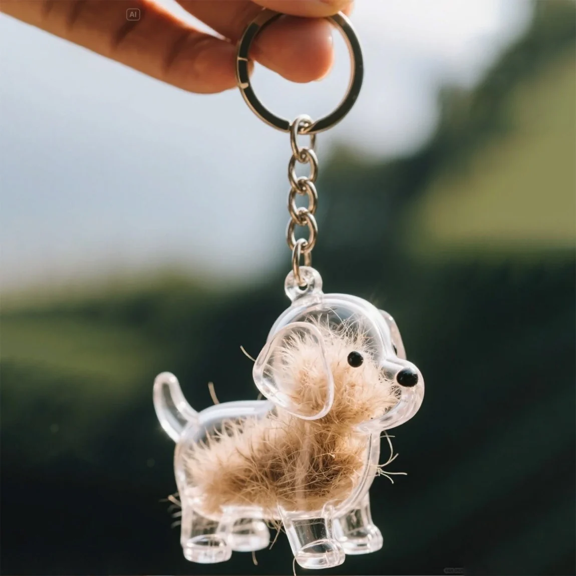 Dog Hair Collector Keychain Charm Memorial Storage Box - Image 3